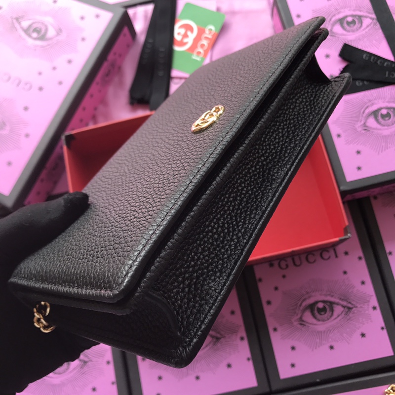 Gucci GG Marmont Chain Wallet 497985 Black